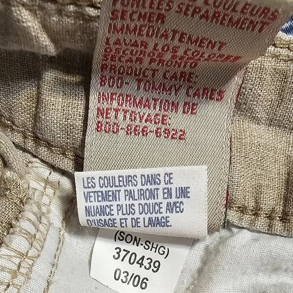 Tommy Jeans Linen Blend Cargo Pants Women's Juniors Size 9 Tan Convertible - Picture 11 of 11